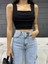 Kare Yaka Büzgü Detaylı Crop Bluz 3
