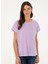 Bisiklet Yaka Lila Kadın T-Shirt POSY 5