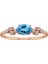 ve Oval Mavi Topaz Taşlı Aquala Yüzük 0417R0340 2
