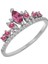 ve Pembe Turmalin Taşlı Diana Tacı Yüzük 0447R0074 1