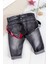 Denim Kumaş Askılı Erkek Bebek Kot Pantolon 3