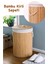 Katlanabilir Bambu Çamaşır Sepeti Yuvarlak 35X57 cm Banyo Çamaşır Kirli Sepeti Çok Amaçlı Hasır Düzenleme Oyuncak Sepeti 1