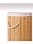 Katlanabilir Bambu Çamaşır Sepeti Yuvarlak 35X57 cm Banyo Çamaşır Kirli Sepeti Çok Amaçlı Hasır Düzenleme Oyuncak Sepeti 4