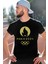 Paris Olimpiyatlar Siyah Kısa Kollu Erkek T-Shirt 1
