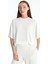 Pau - Modal Kumaş Düz Oversize Tshirt- Ekru 1