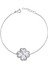 Sade Zirkon Taşlı V Yonca 1.5 cm Zincirli Bayan Bileklik 925 A 1