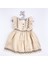 Bebek % Çocuk Fırfırlı Bej Elbise 1