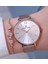 3 Atm Su Geçirmez 35 mm Rose Gold Hasır Çelik Bilezik Kadın Kol Saati, Taşlı Bileklik Hediyeli 1