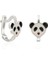 Gümüş Mineli Klipsli Panda Küpe 1