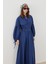Poplin Volume Etek - Indigo 3