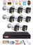 8 Kameralı 5mp Lens 2 Mp Görüntü Gece Renkli Full Hd Ultra LED Akıllı Güvenlik Kamerası Seti 320GB 1