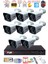 8 Kameralı 2mp Full Hd Görüntü 6 Atom LED Gece Görüşlü Dış Mekan Güvenlik Kamerası Seti 1tb 2