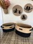 2li Jüt Oval Hasır Sepet Takımı Çok Amaçlı Düzenleyici Sepet Organizer / 3