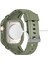 Watch 7 45MM Uyumlu WI-WB014 Armor Serisi 2in1 Sert Pc Kasa Koruyuculu Silikon Kordon Yeşil 3