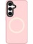 Galaxy S24 Uyumlu Kılıf Magsafe Destekli Çizilmeye ve Aşınmaya Dayanıklı Youngkit Velvet Seri Pembe 1