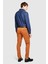 Slim Fit Vintage Efekt Chino Pantolon Erkek Kahverengi T-Shirt - 323A4DM6SF02Y 4
