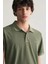 Erkek Yeşil Regular Fit Logolu Polo 3