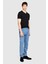 %100 Koton Slim Fit Düğme Detayli Slub T-Shirt Erkek Siyah T-Shirt - 323A3YR7S1009 4