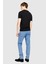 %100 Koton Slim Fit Düğme Detayli Slub T-Shirt Erkek Siyah T-Shirt - 323A3YR7S1009 5