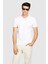 %100 Koton Slim Fit Düğme Detayli Slub T-Shirt Erkek Beyaz T-Shirt - 323A3YR7S1009 5