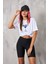 Kokteyl Kadeh Tasarım Baskılı Beyaz Kadın T-Shirt 1