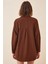 Kadın Kahverengi Oversize Uzun Basic Gömlek HZL22W-BD139001 4