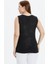 Büyük Beden Önü Sim Varaklı Kolsuz Penye Bluz 4