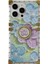 iPhone 15 Pro Kılıf Için Şık Çiçek Desenli Yüzük Kickstand Tpu+Pc Telefon Kapağı-Pembe+Mavi (Yurt Dışından) 1