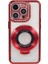 iPhone 12 Pro Max Için Tpu Kılıf Rhinestones Lens Çerçeve Halkası Kickstand Telefon Kapağı-Kırmızı (Yurt Dışından) 1