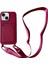 iPhone 13 Için Crossbody Kılıf Kart Tutuculu Sıvı Silikon Koruyucu Telefon Kılıfı-Şarap Kırmızısı (Yurt Dışından) 1