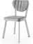 Salon Balkon ve Mutfak Sandalyesi Beyaz Metal Gövde Babyface Kumaş Gri 2 Adet 2