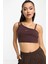 Sportswear Everyday Modern Crop Kesim Kadın Kahverengi Atlet 1