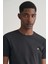 Erkek Siyah Slim Fit Bisiklet Yaka Logolu T-Shirt 2