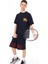 Erkek Çocuk Geniş Kesim Sırtı Baskıllı Bisiklet Yaka T-Shirt 1