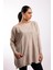Bej Oversize Çift Cepli Tunik 2