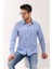 Mavi Ekose Kareli Şeritli Regular Erkek Gömlek 2
