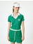 Polo Yaka Tişört Crop Baskılı Slim Fit Kısa Kollu 3