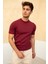 Erkek Bordo Kısa Kollu Fitilli Akrilik-Pamuk Karışımlı Triko T-Shirt 3