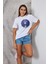 Disko Topu Tasarım Baskılı Beyaz Kadın T-Shirt 1