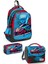 Kids Gri Mavi Yarış Arabası Desenli 3’lü Okul Çanta Seti SET0123652 1
