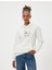 Oversize Kapüşonlu Sweatshirt Kanguru Cep Detaylı Baskılı Şardonlu 3