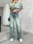 kadın Soluk Efekt Vintage Yüksek Bel Wide Leg Jeans 2