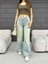 kadın Soluk Efekt Vintage Yüksek Bel Wide Leg Jeans 5