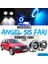 Dacia Logan Uyumlu Üniversal Mercekli Angel Sis Farı Metal Su Geçirmez 76 mm Buz Mavi Halkalı Gündüz Farı Angel Eyes 2 Adet 1