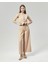 Yeni Sezon Pensli Palazzo Pantolon & Yelek Takım Bej 2