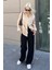 Mad Girls Bej Oversize Gömlek MG1369 2