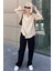 Mad Girls Bej Oversize Gömlek MG1369 3
