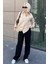 Mad Girls Bej Oversize Gömlek MG1369 4