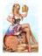 Bira Fıçısı ve Pin Up Kız Model Ahşap Tablo 25CMX 35CM 1