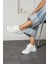 Beyaz Trika Kadın Sneaker Spor Ayakkabı 4